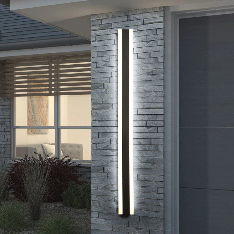 Afralia™ Outdoor LED Wall Light for Villa Courtyard, Garden, Garage - Waterproof, Long Strip