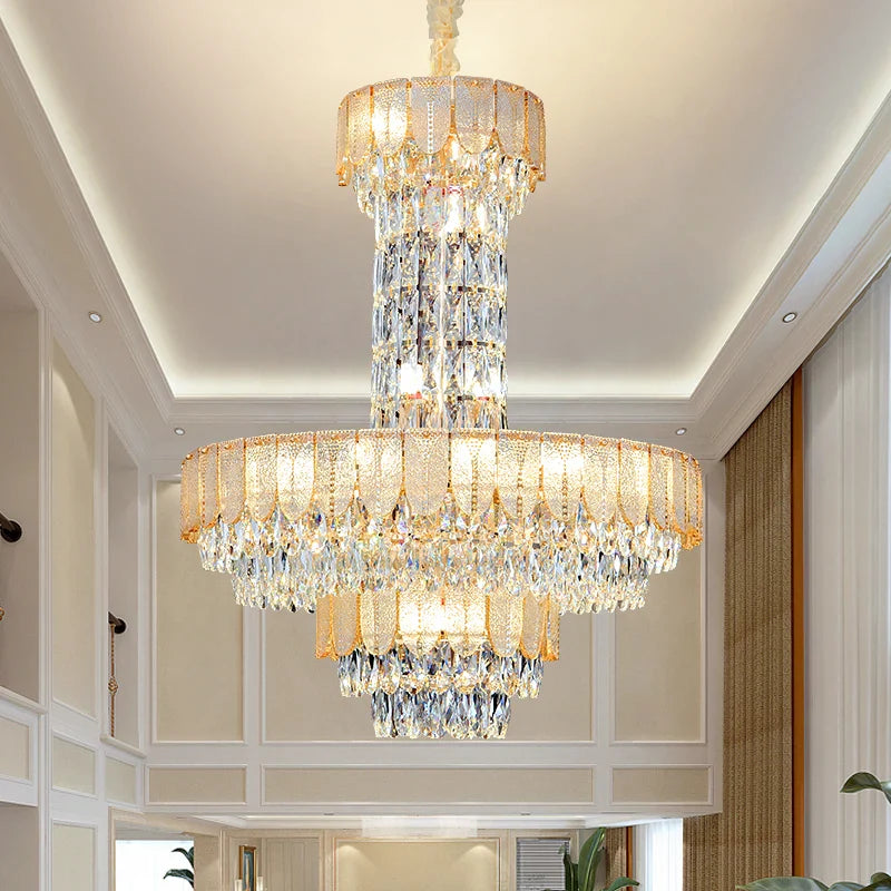 Afralia™ Crystal Chandelier: Postmodern Multi-layer Luxury for Villa, Hotel Lobby, and Living Room