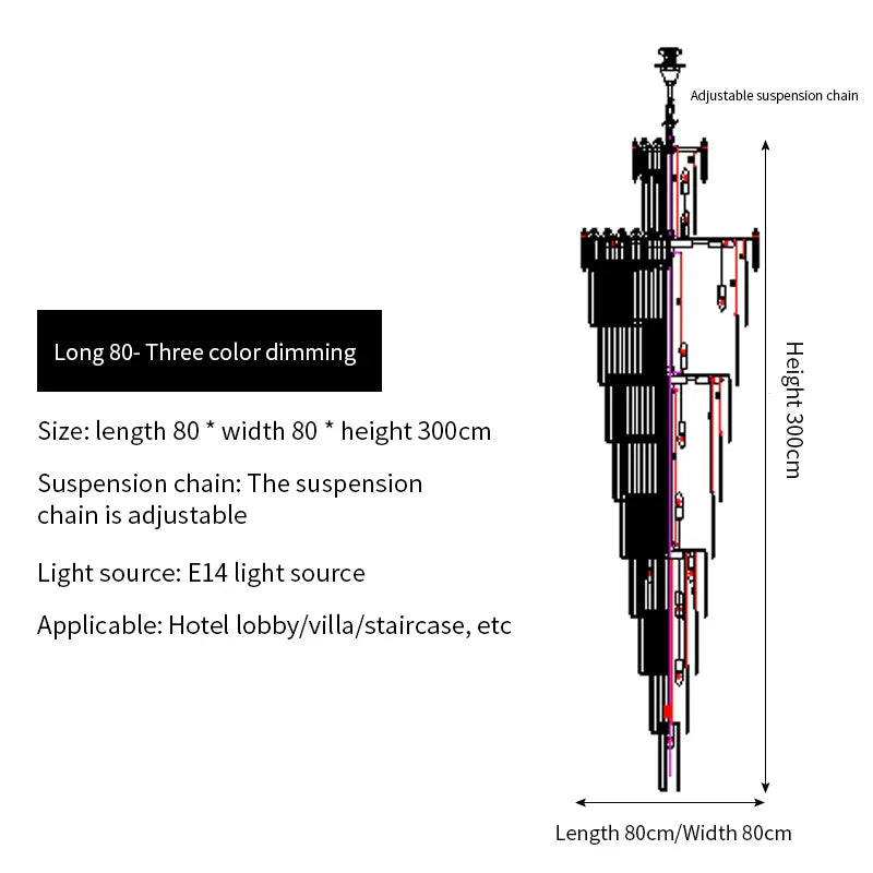 Afralia™ Crystal Chandelier: Luxury Lighting for Living Room, Villa, Exhibition Hall