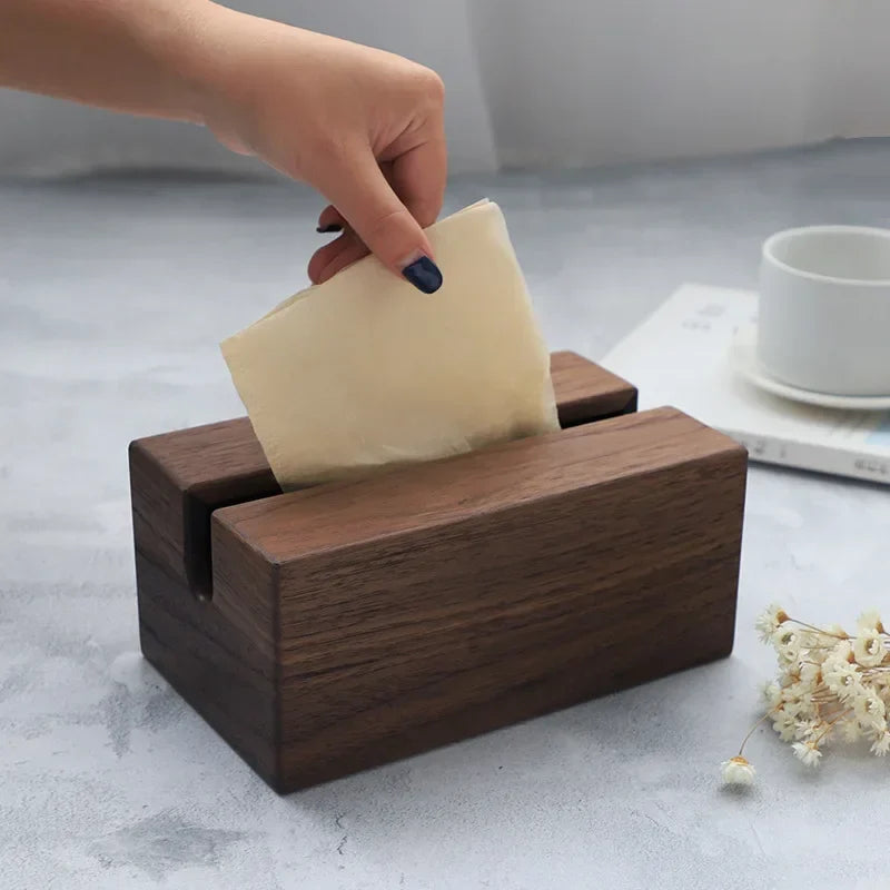Afralia™ Wooden Tissue Box Holder for Napkins & Paper Towels