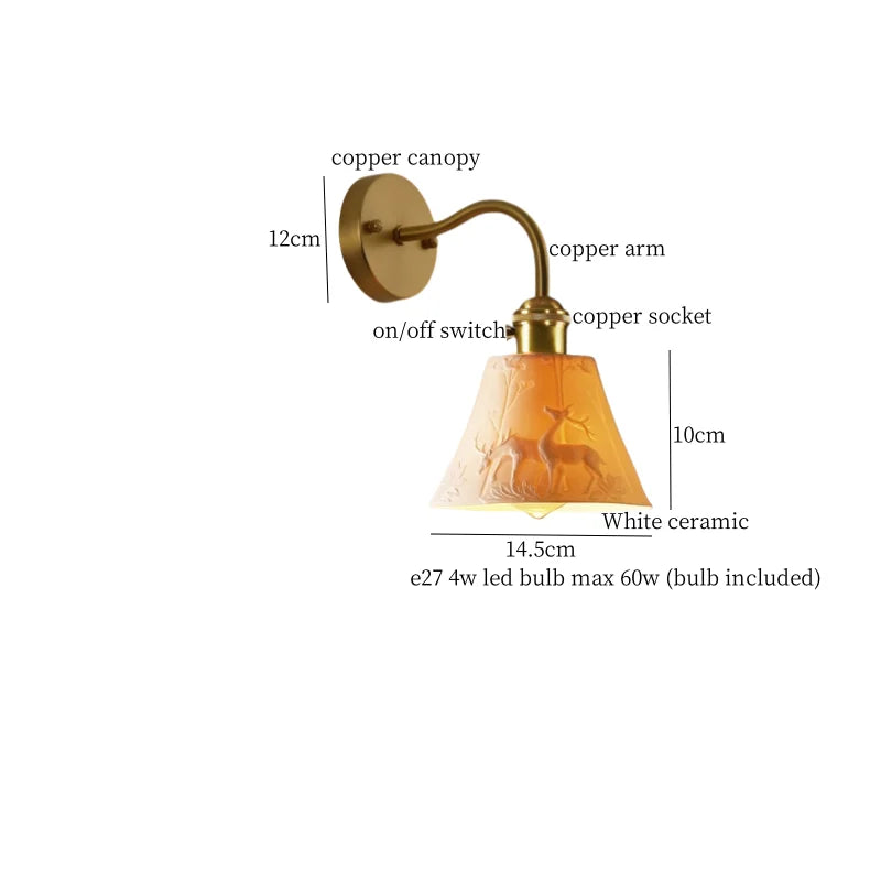 Afralia™ Ceramic LED Wall Sconce - Vintage White, Nordic Minimalism