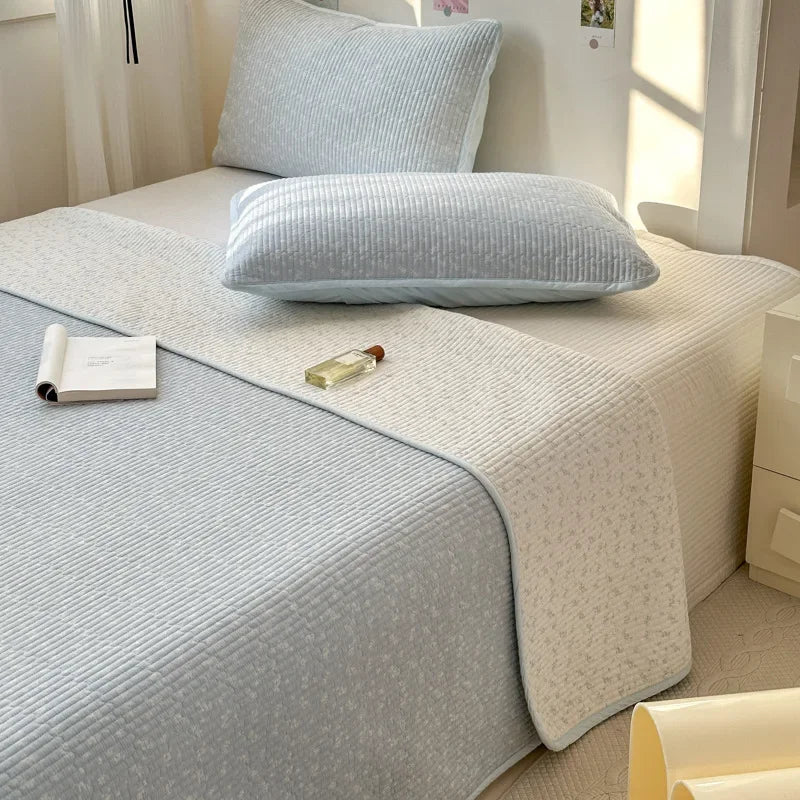 Afralia™ Double-Sided Cotton Bed Cover Quilted Tatami Mat, Soft & Anti-Slip Mattress