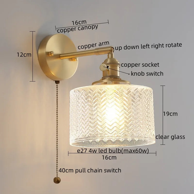 Afralia™ Green Glass LED Wall Lamps - Modern Home Decor Applique Murale