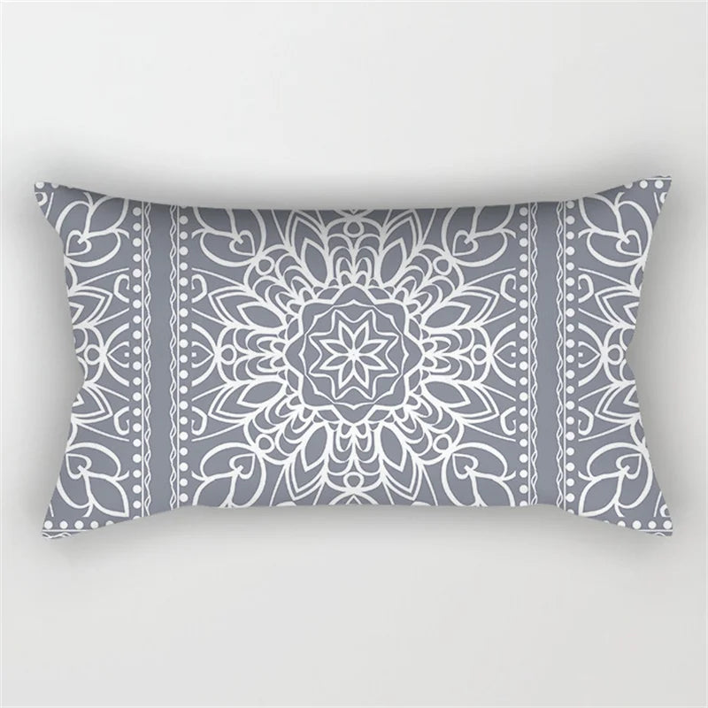 Gray Geometric Pillowcase Short Plush Cushion Cover for Home Decor - Afralia™