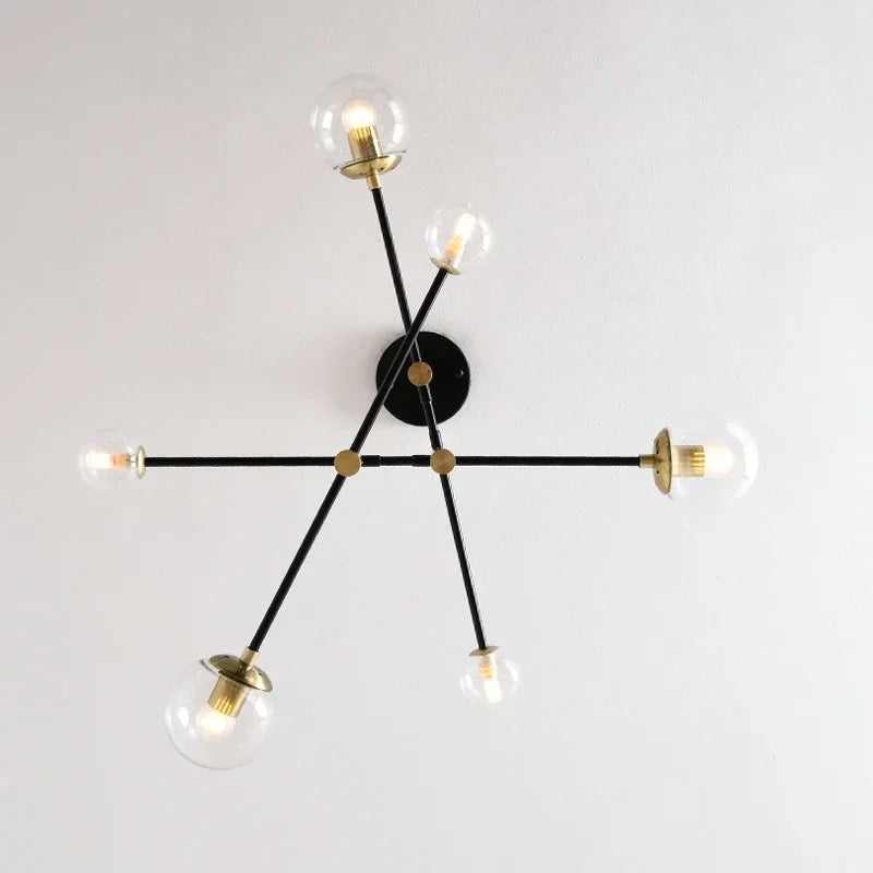 Afralia™ Modern Golden/Black Glass Chandeliers for Home and Commercial Spaces