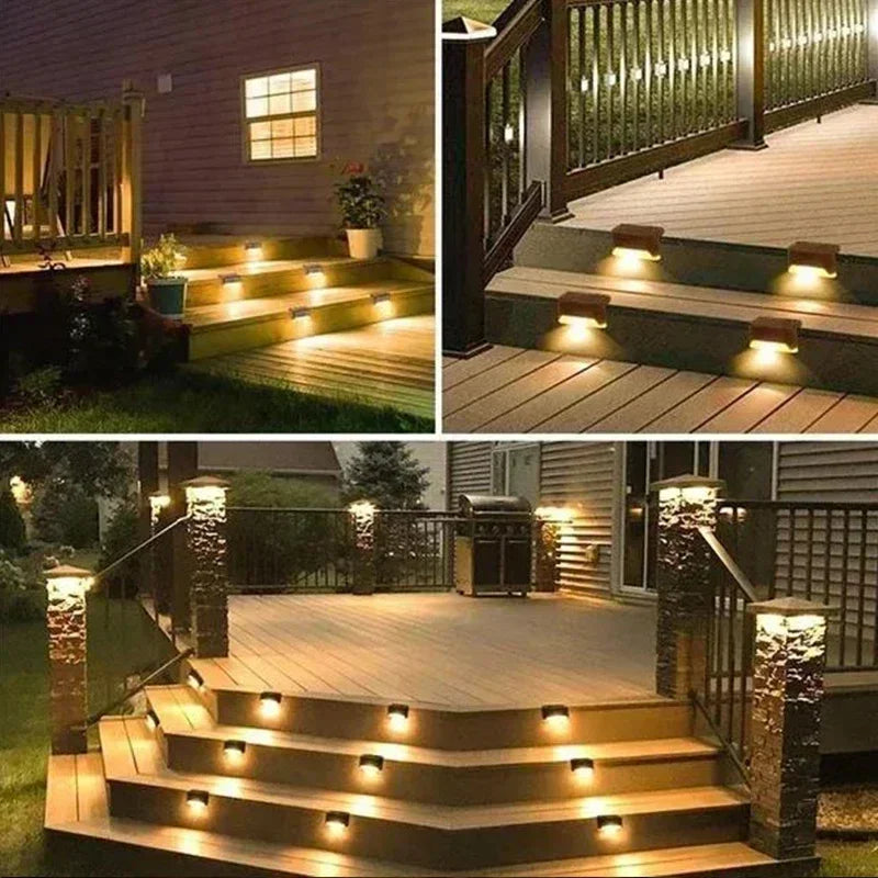 Afralia™ Solar Deck Lights: 16-Pack Outdoor Waterproof LED Lights for Railing, Stairs, Fence.