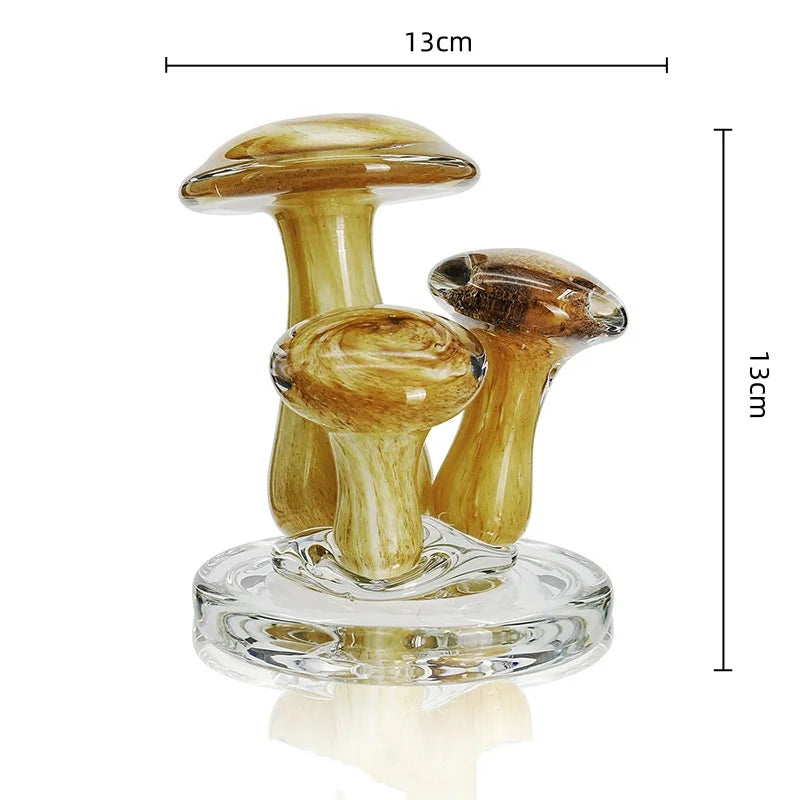 Afralia™ Mushroom Glass Ornaments | Handcrafted Decor Figurines | Home Decoration Accessories