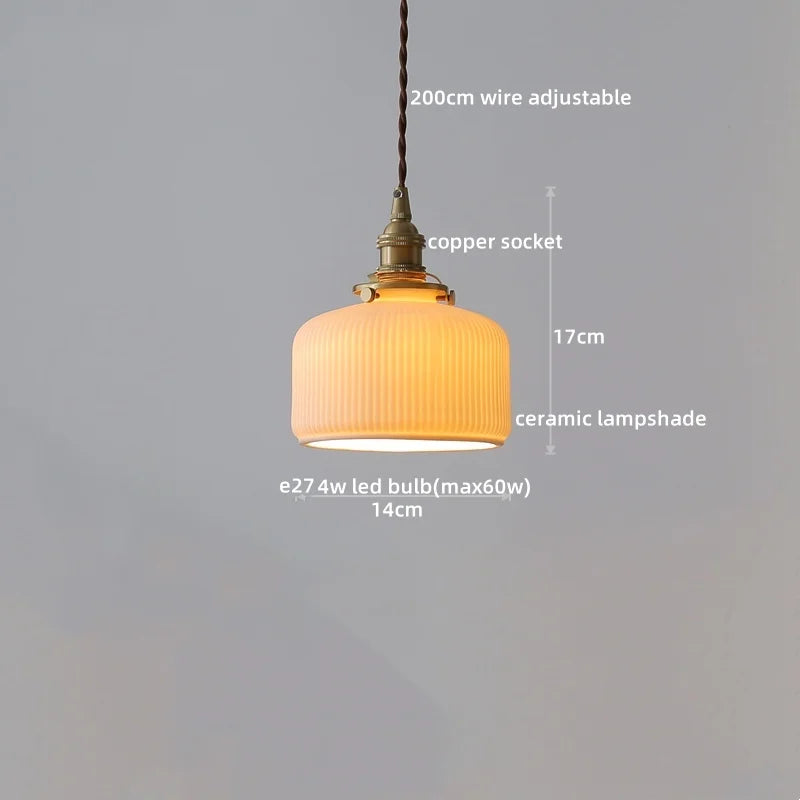 Afralia™ Copper Glass LED Pendant Lamp for Dining Living Room Bedroom Bar Nordic Style Hnaging Light
