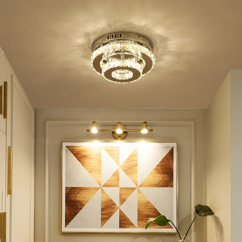 Afralia™ Crystal LED Ceiling Lamps Modern Chandeliers for Home Room Decor
