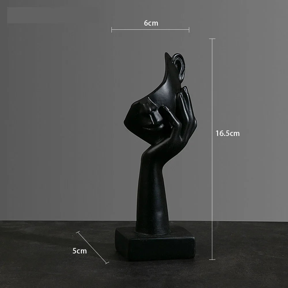 Afralia™ Resin Abstract Mask Statues Mini Figurines for Home Office Decor