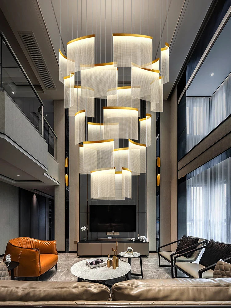 Afralia™ Acrylic LED Chandelier: Modern Light Luxury Dimmable Pendant for Living Room-Elegant Lighting Fixtures