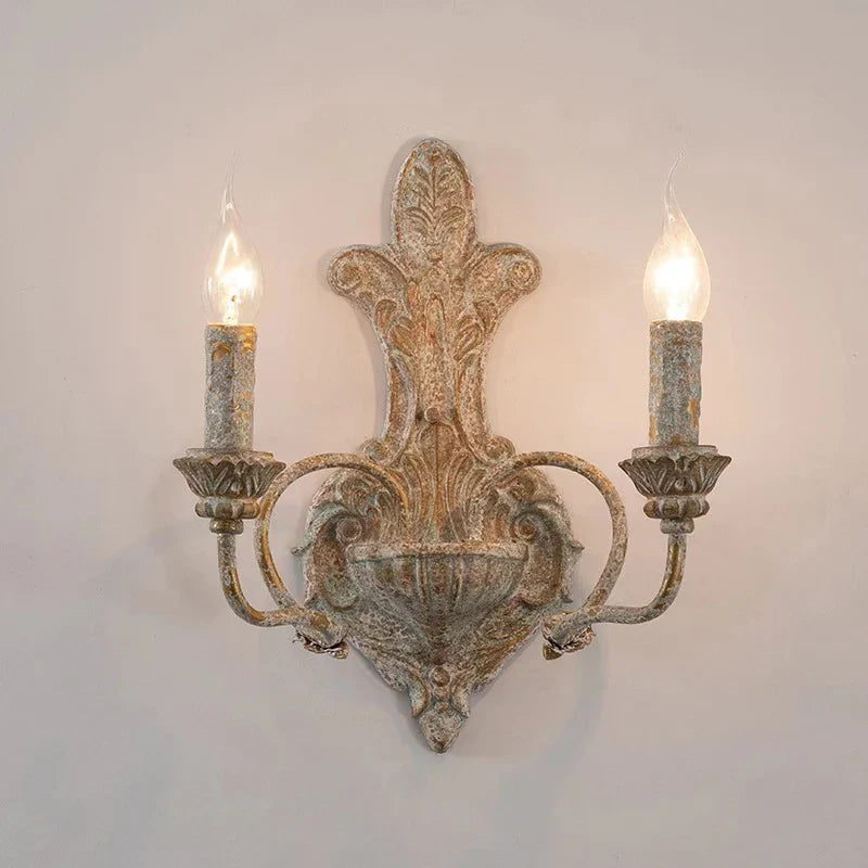 Afralia™ Antique Iron Double Headed Wall Lamp | Retro Bedroom Bedside Corridor Living Room