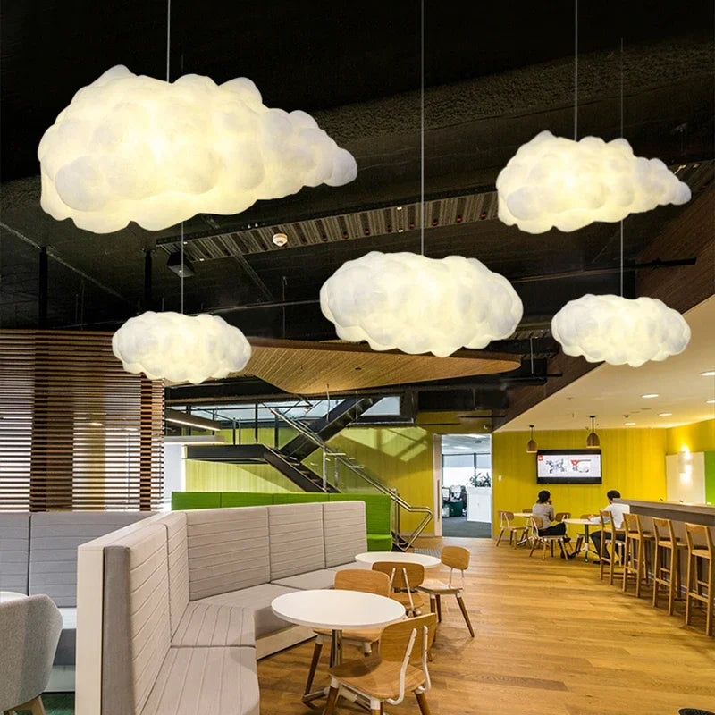 Afralia™ Cloud Cotton Pendant Light Chandelier for Living Dining Room