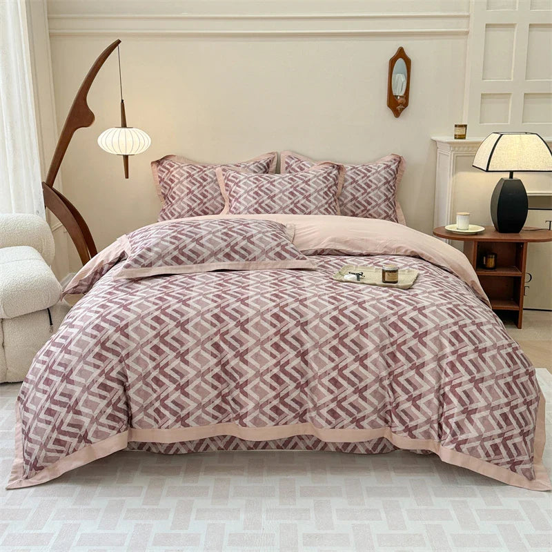 Afralia™ Premium 100s Egyptian Cotton Bedding Set: Quilt Cover, Sheet, Pillowcase