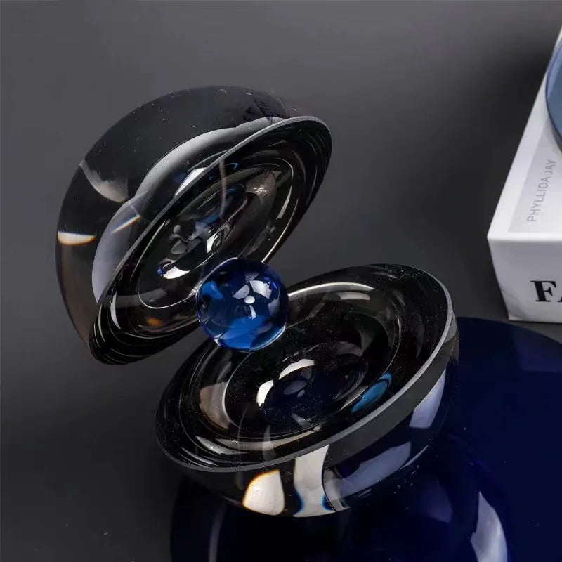 Afralia™ Crystal Glass Abstract Home Decor Semi-circle Ornaments