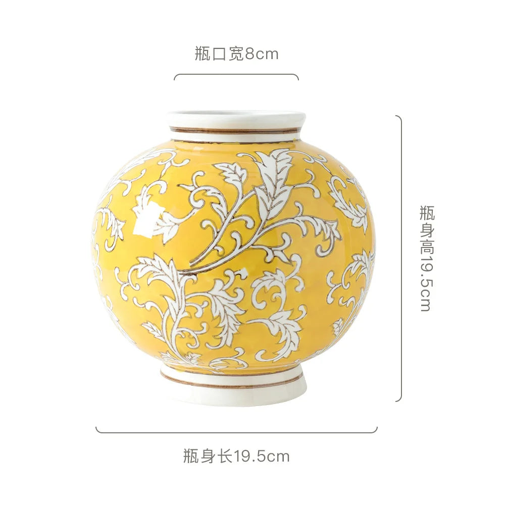 Afralia™ Blue White Porcelain Vase Chinese Retro Home Decor Flower Vase