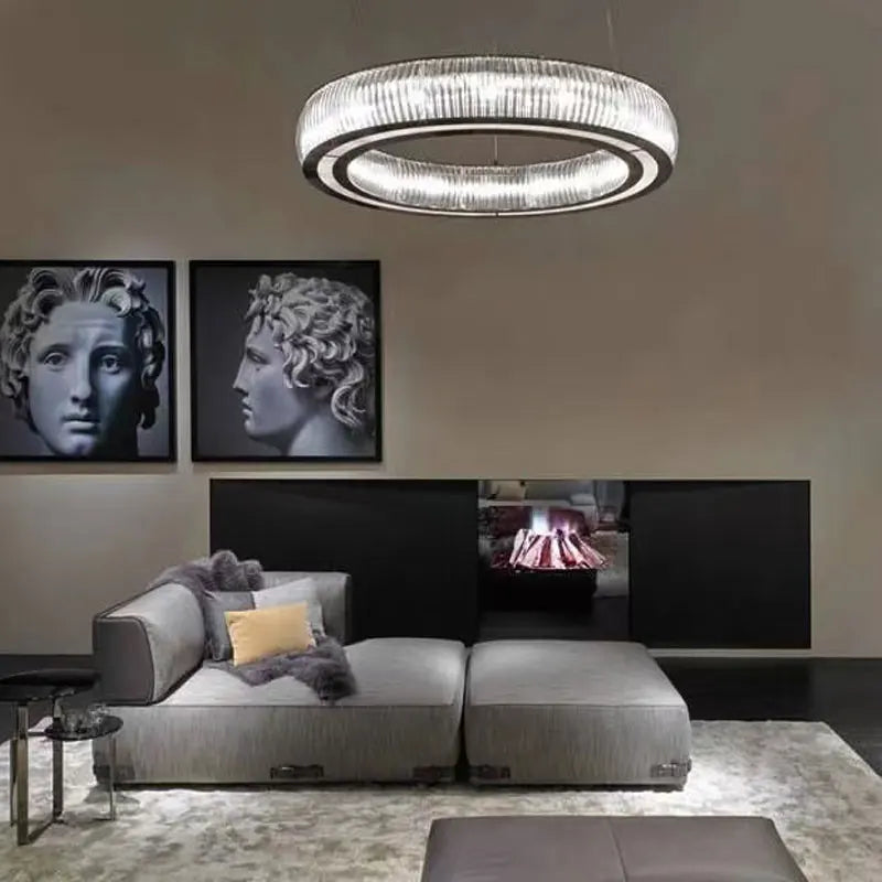 Afralia™ Crystal LED Ceiling Pendant Chandelier for Modern Luxury Living Room Décor