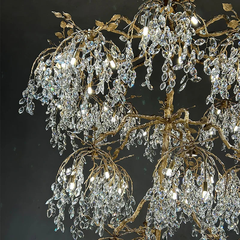 Afralia™ Crystal Pendant Light Chandelier for Villa Living Room Decor