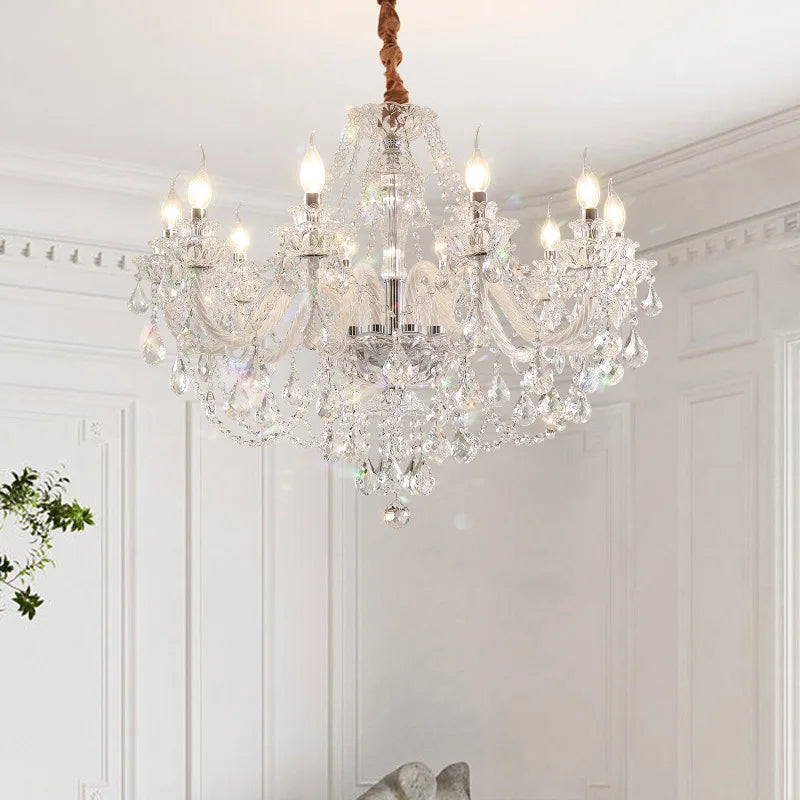 Afralia™ White Glass Chandelier with LED Lights for Living Room and Bedroom