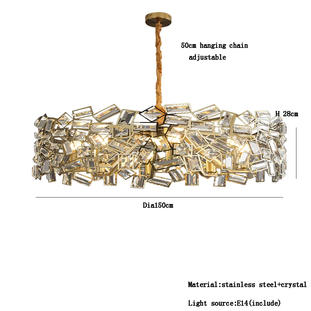 Afralia™ Crystal Chandelier: Modern Bedroom Lighting Fixture for Home Decoration