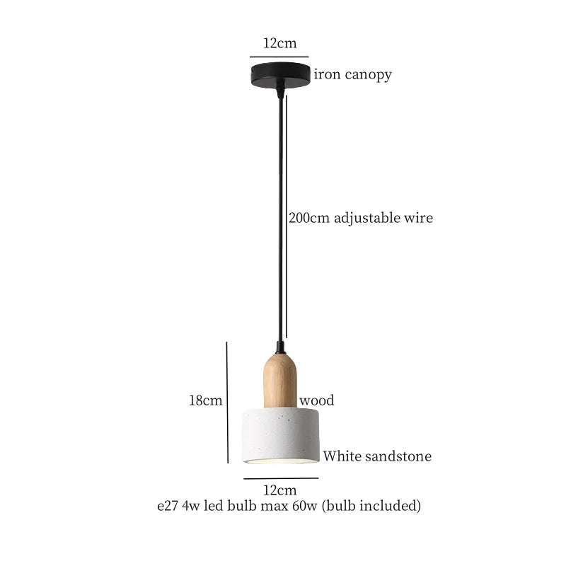 Afralia™ Sandstone LED Pendant Lamp for Home Decor, Japanese Wabi Sabi Hanging Light