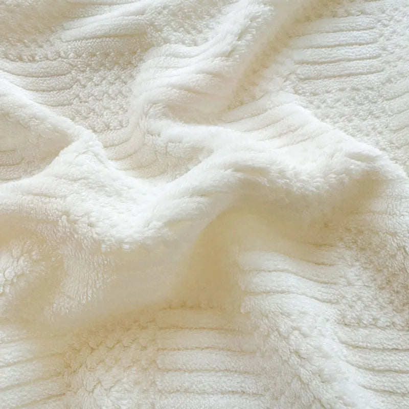 Afralia™ Cozy Lamb Wool Blanket: Soft Warm Shawl for Office & Sofa, Striped & Solid Colors