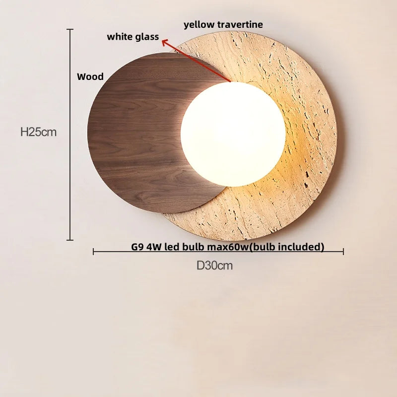 Afralia™ LED Wall Lamp Sconce Yellow Travertine Waterproof Stair Light