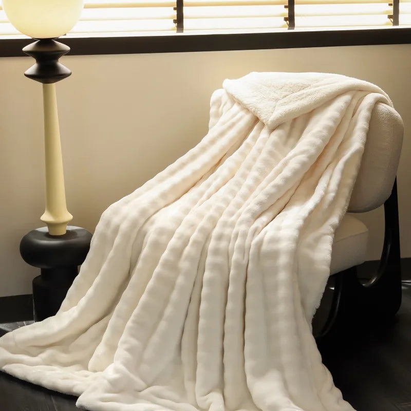 Afralia™ Flannel & Lamb Wool Blanket: Versatile, Thick for Autumn & Winter.