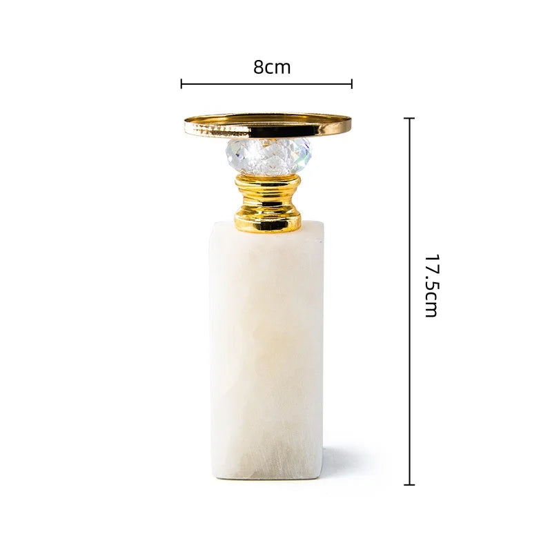 Afralia™ Gold Marble Candle Holder Candelabrum Wedding Decor Desktop Accessories