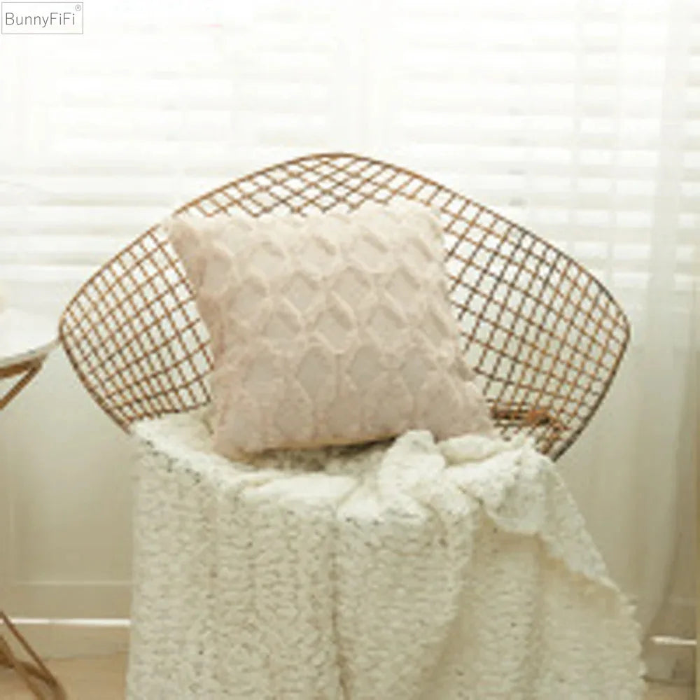 Afralia™ Diamond Solid Embroidery Cushion Cover - Modern Home Decor
