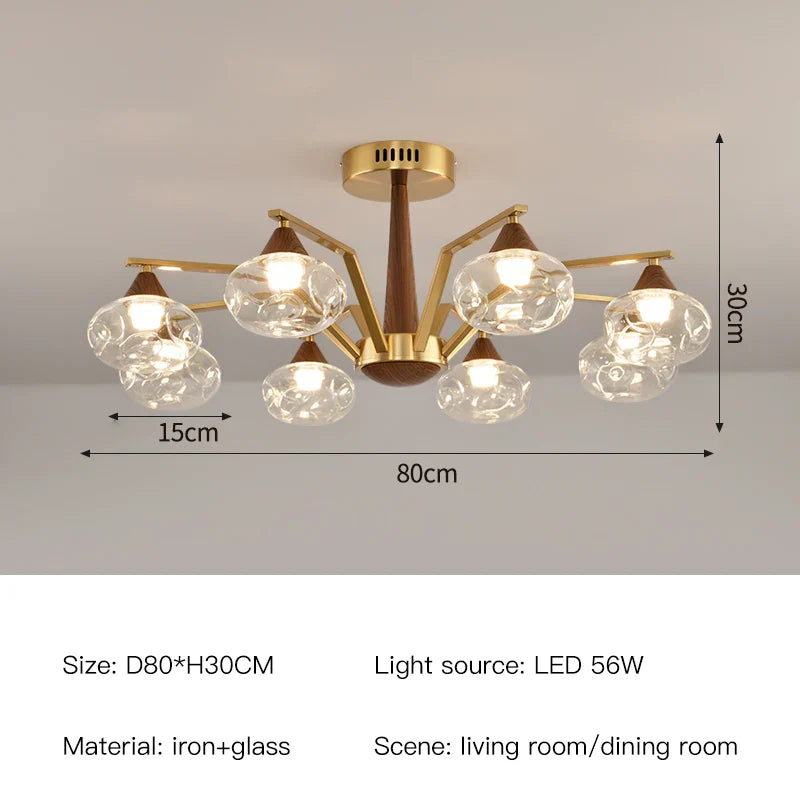 Afralia™ LED Glass Ball Chandelier for Home Decor Lighting