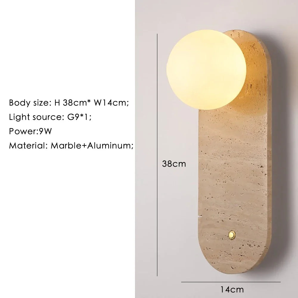 Afralia™ Marble Wall Lamp: Nordic Modern LED Sconce for Bedroom, Living Room, and Corridor