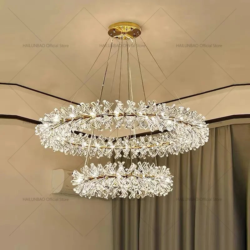 Afralia™ Crystal Chandelier for Living and Dining Room High-End Elegant Bedroom Lighting