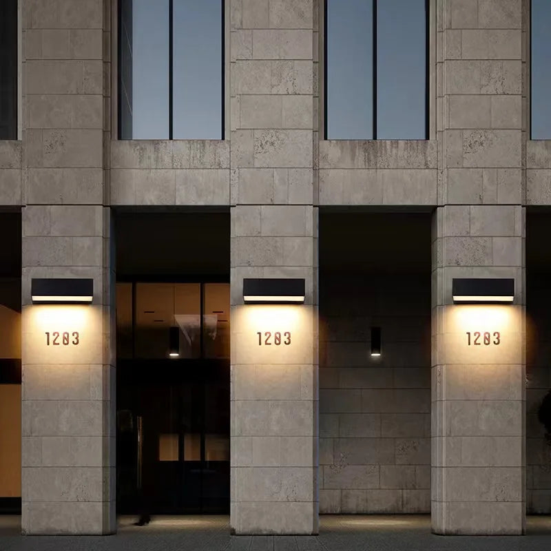 Afralia™ Outdoor Waterproof LED Wall Lights for Balcony Patio Garden Porch, Aluminum, 12W 18W 30W