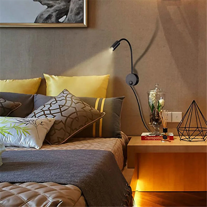 Afralia™ LED Wall Lamp Set: 2pcs 3W 4000K Plug-in Bedside Sconces for Reading Headboard.