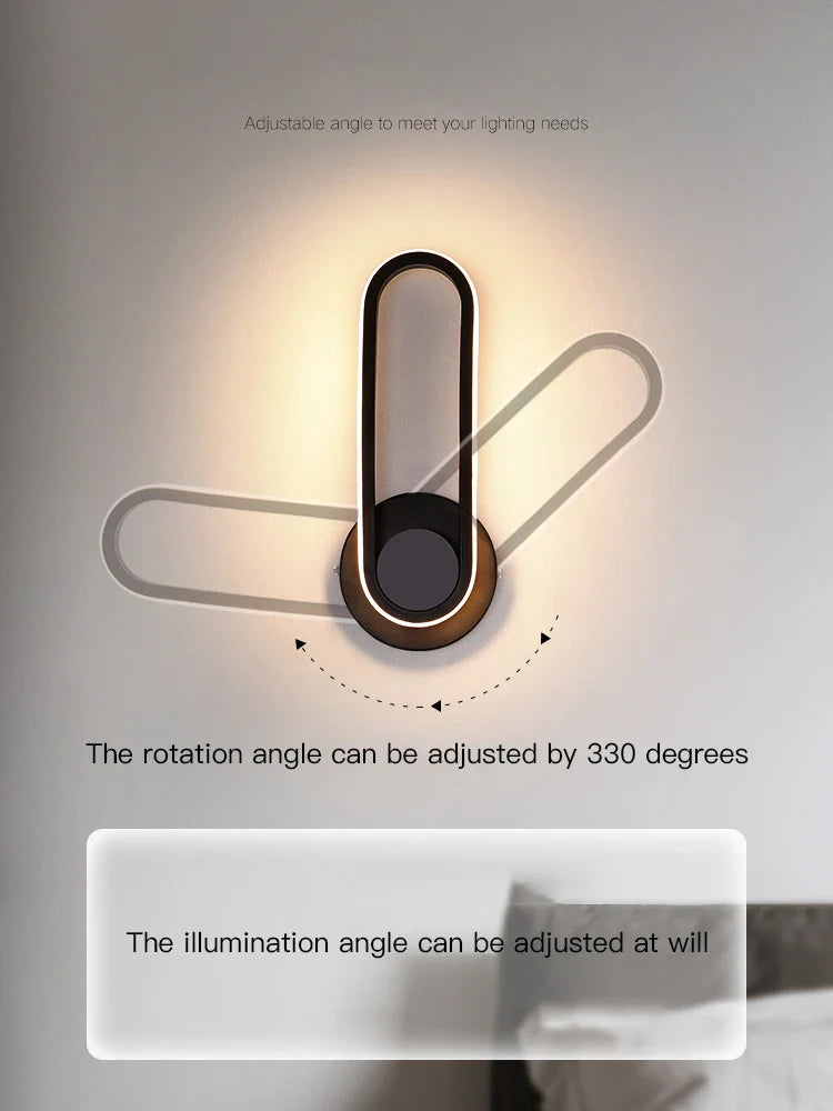 Afralia™ Rotatable LED Wall Light - Modern Decoration for Bedroom, Living Room, Corridor