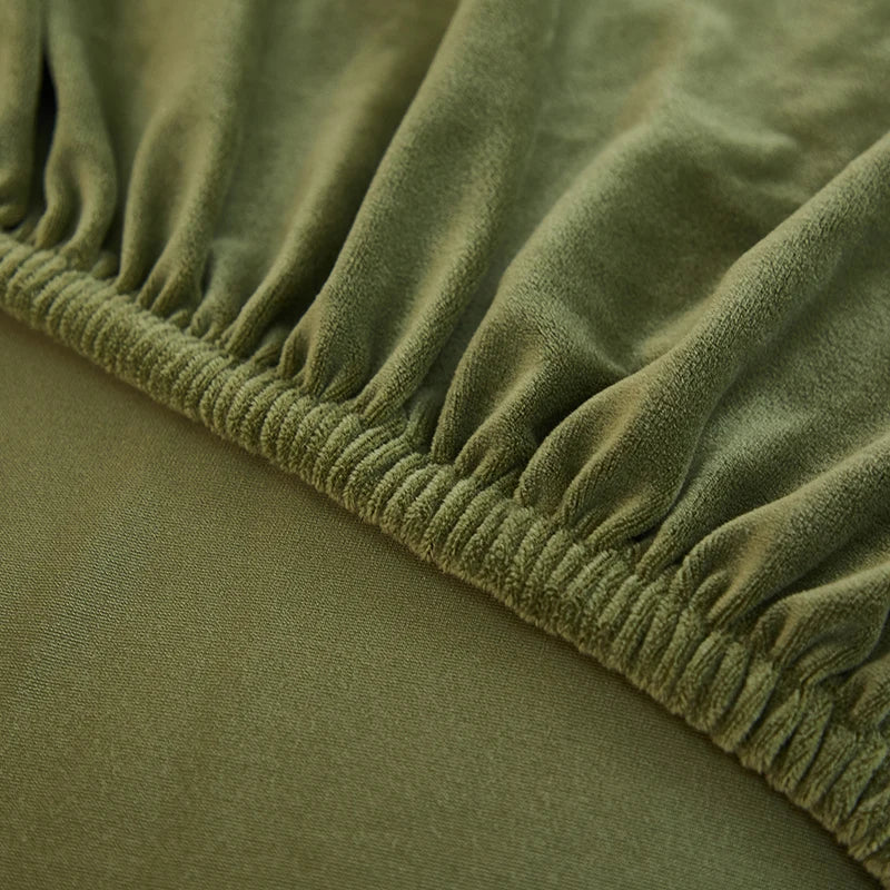 Afralia™ Fleece Velvet Sofa Cover: Stretch Slipcover for Loveseat & Couch, Solid Color