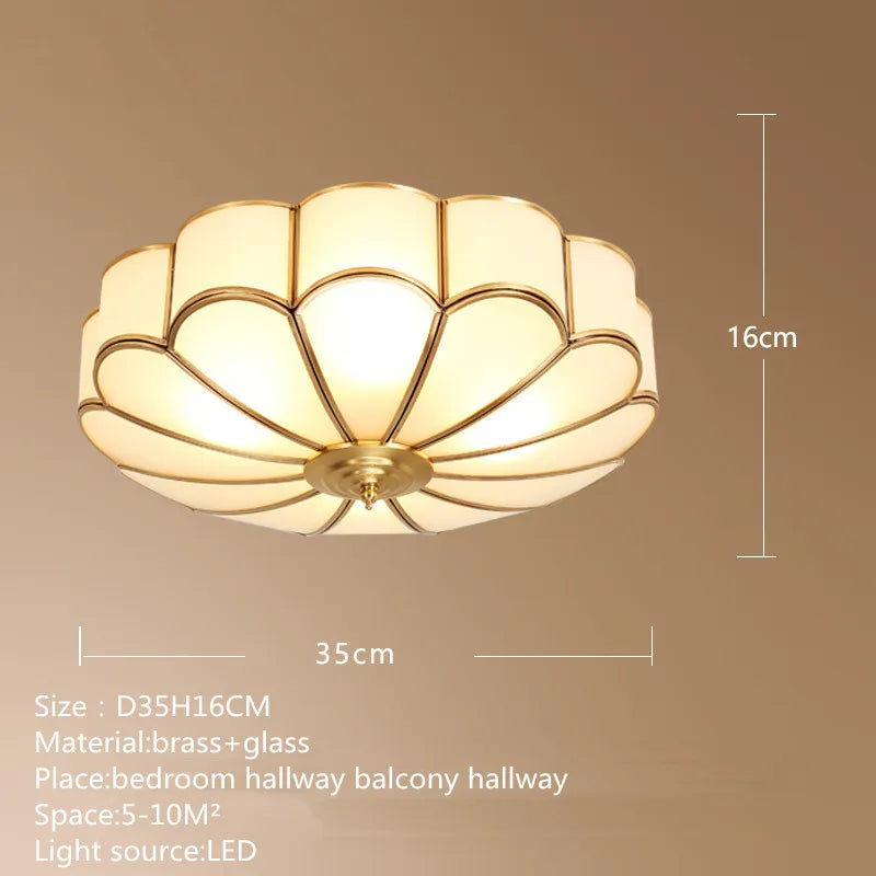 Afralia™ Brass Ceiling Lamp: Modern Nordic Light Luxury LED Fixture for Home Bedroom