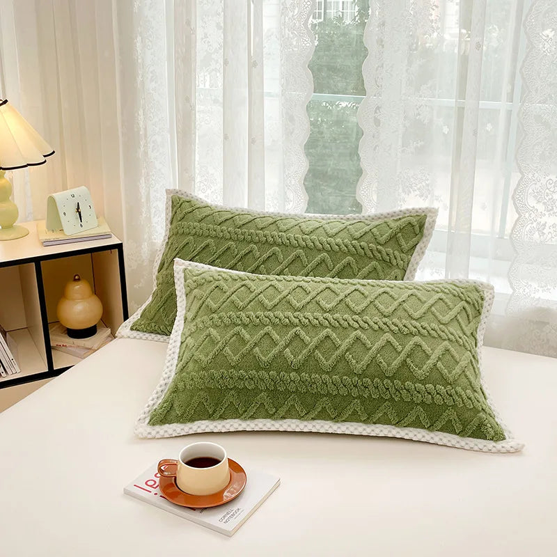 Afralia™ Velvet Taffeta Jacquard Pillowcases | Plush, Soft Home Textiles for Adults & Kids