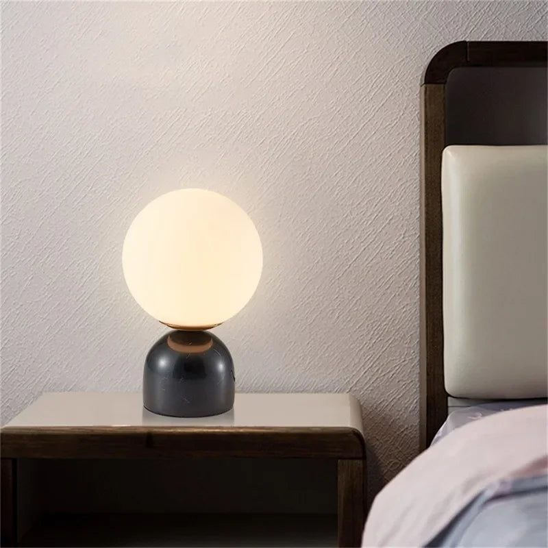Afralia™ Marble Table Lamp: Modern Nordic Glass Light for Living Room, Bedroom, Study