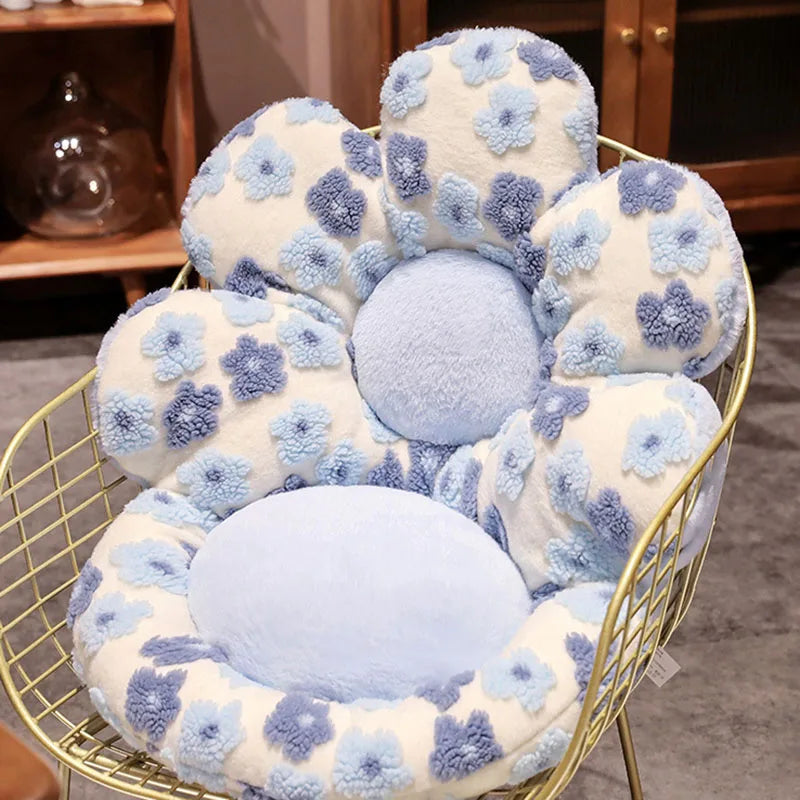 Afralia™ Faux Rabbit Velvet Flower Lamb Wool Cushion | Autumn Winter Warm Backrest