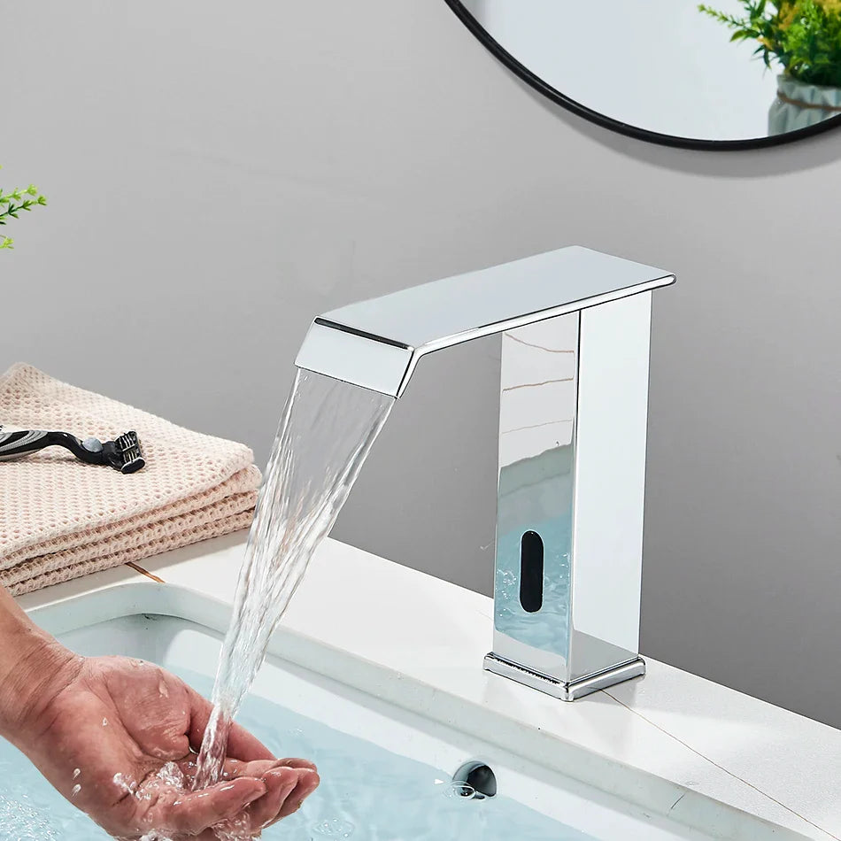 Afralia™ Smart Sensor Waterfall Faucet for Bathroom Basin