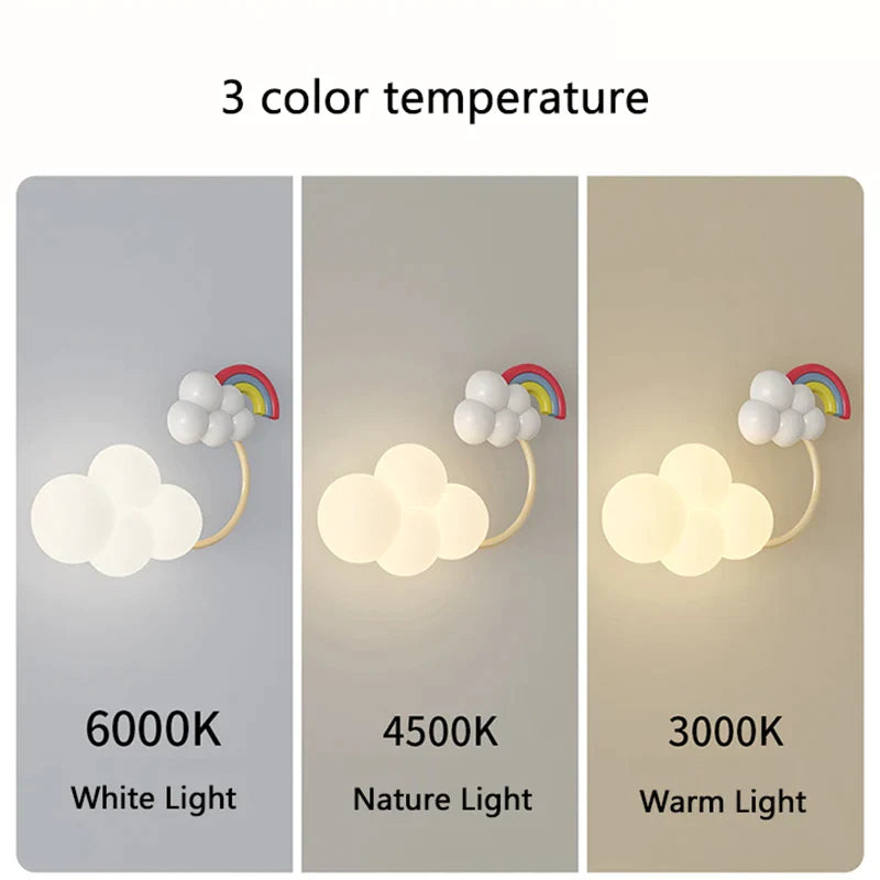 Afralia™ Kids Airplane Wall Light with Rainbow Kite Design