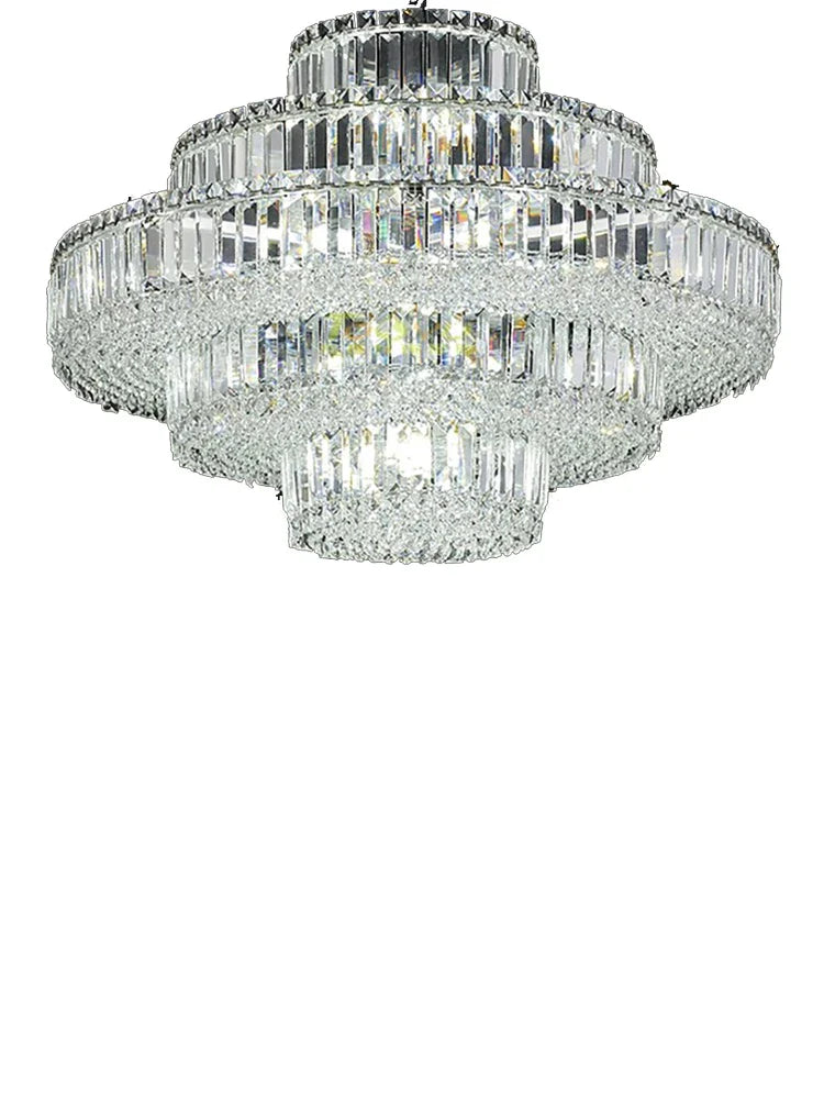 Afralia™ Retro Modern Luxury Large Crystal Chandelier LED Ceiling Hanging Lamps for Living Room
