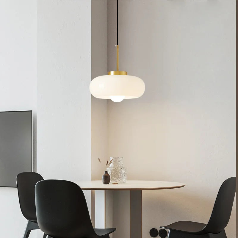 Afralia™ Orange Glass Pendant Lamp for Cafe Bar Loft Living Room Vintage LED Light