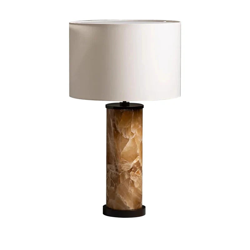 Afralia™ Natural Jade Stone Luxury Desk Lamp Vintage Nightstand Office Decor
