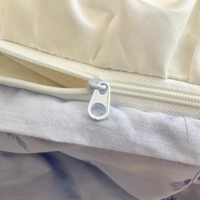 Afralia™ Korean Princess Floral Ruffles Bedding Set: Single/Queen Duvet, Cover, & Pillowcases