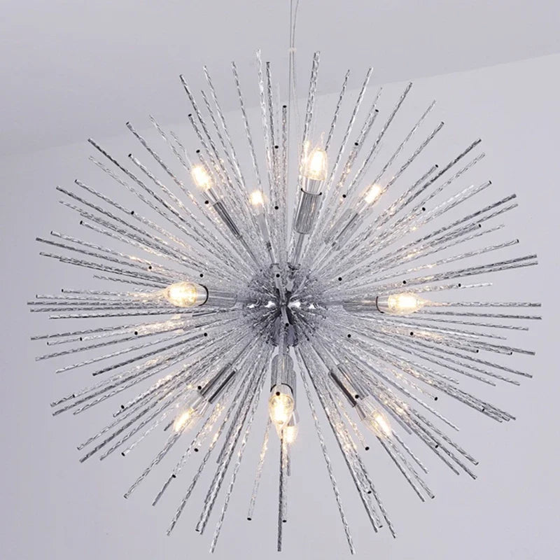 Afralia™ Geometric Starburst Chandelier: Modern LED Ceiling Lighting for Living Room & Restaurant