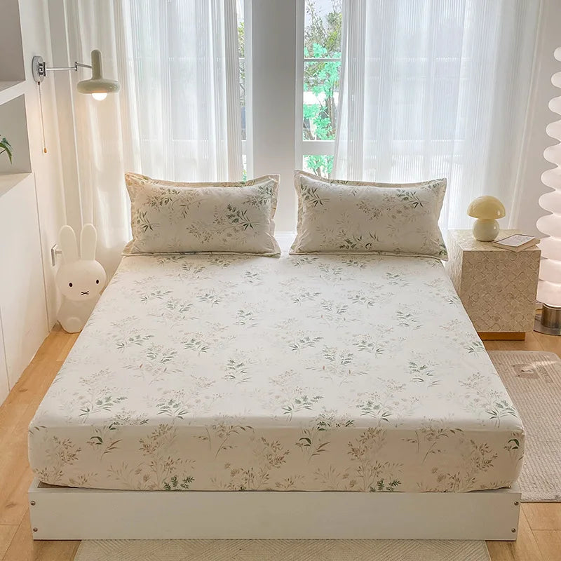 Afralia™ Printed Waterproof Fitted Bed Sheet Full Queen Size Bed Cover