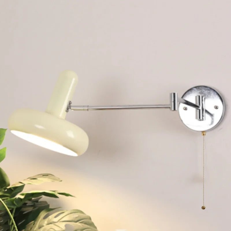 Afralia™ Nordic LED Wall Sconce Indoor Lamp Rotatable Light Fixture Pull Chain Switch